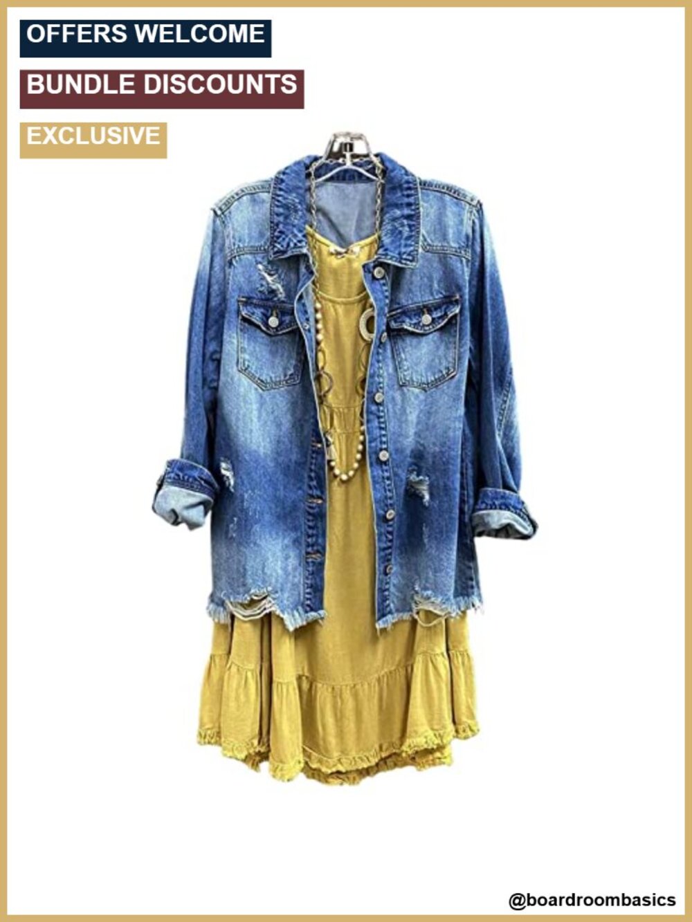 Women's SCOFEEL Denim Shirt Jacket Long Sleeve Button Shacket Frayed Hem